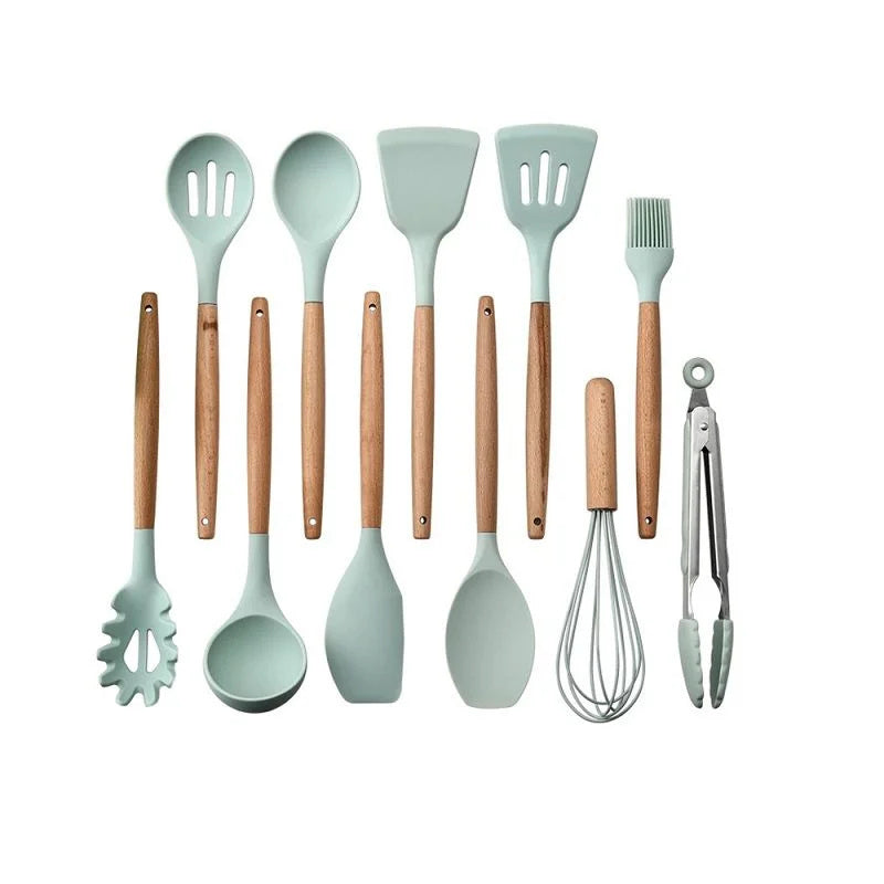 Kit 12 Pieces Silicone Kitchen Utensils