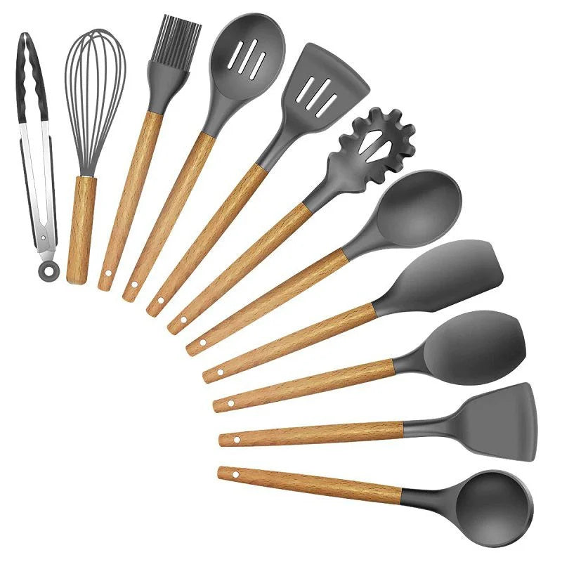 Kit 12 Pieces Silicone Kitchen Utensils