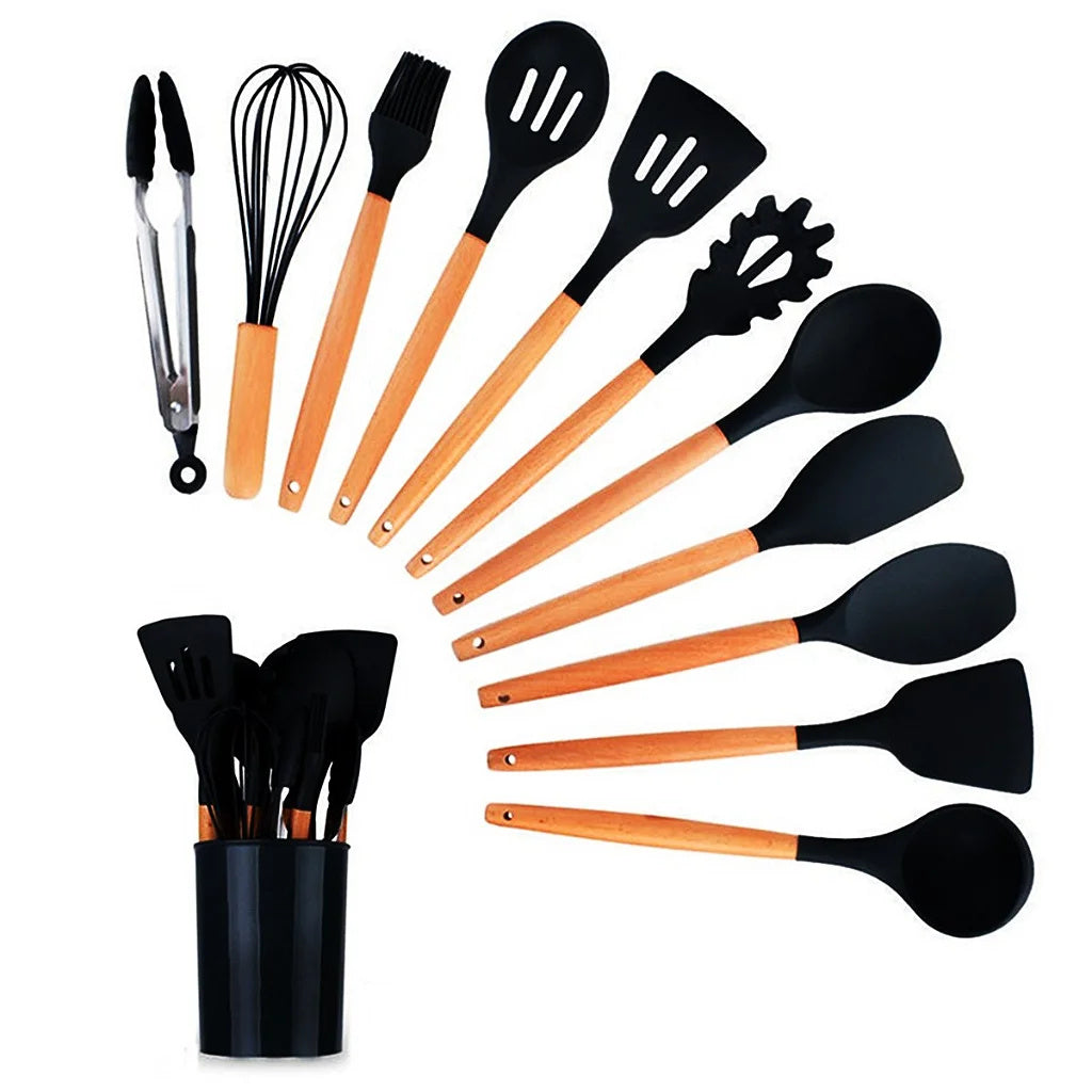 Kit 12 Pieces Silicone Kitchen Utensils