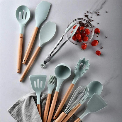 Kit 12 Pieces Silicone Kitchen Utensils