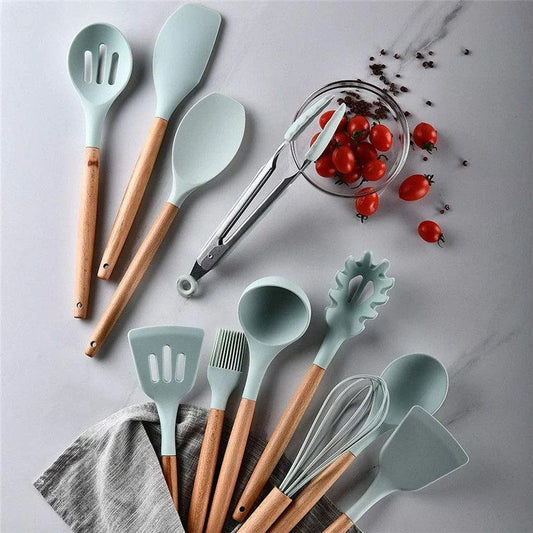 Kit 12 Pieces Silicone Kitchen Utensils